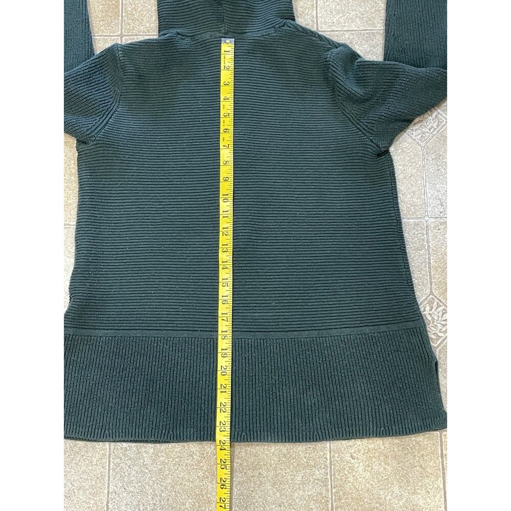 J Jill Sweater/Jacket Women’s Size Small Dark Green Ribbed Hooded Full Zip Up - Picture 7 of 14